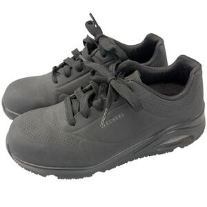 Skechers Work Womens 7.5W Uno Deloney Composite Toe Slip Resistant Shoes Black‎